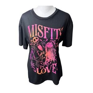 Disney Nightmare Before Christmas Jack & Sally Tee Misfits Love L